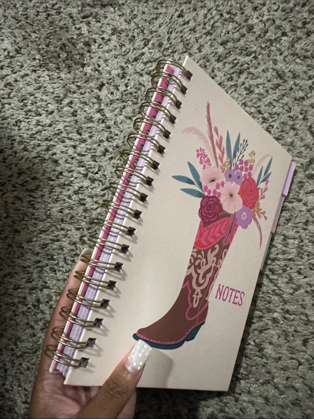 Floral Cowboy Boot Spiral Notebook